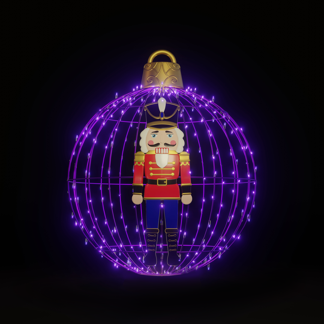Christmas Ball Nutcracker 4ft. Purple - Hanging