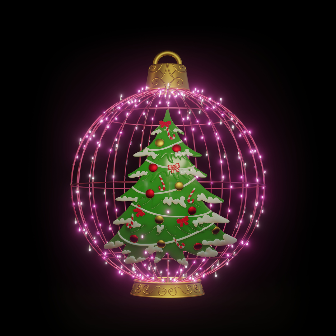 Christmas Ball Christmas Tree 4ft. Pink - Standing