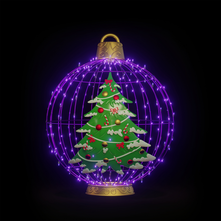 Christmas Ball Christmas Tree 4ft. Purple - Standing