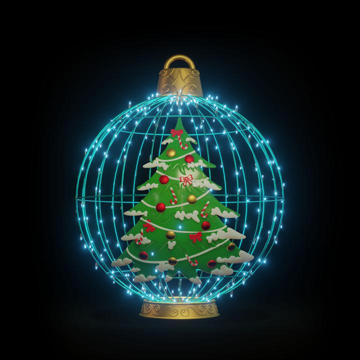 Christmas Ball Christmas Tree 4ft. Turquoise - Standing