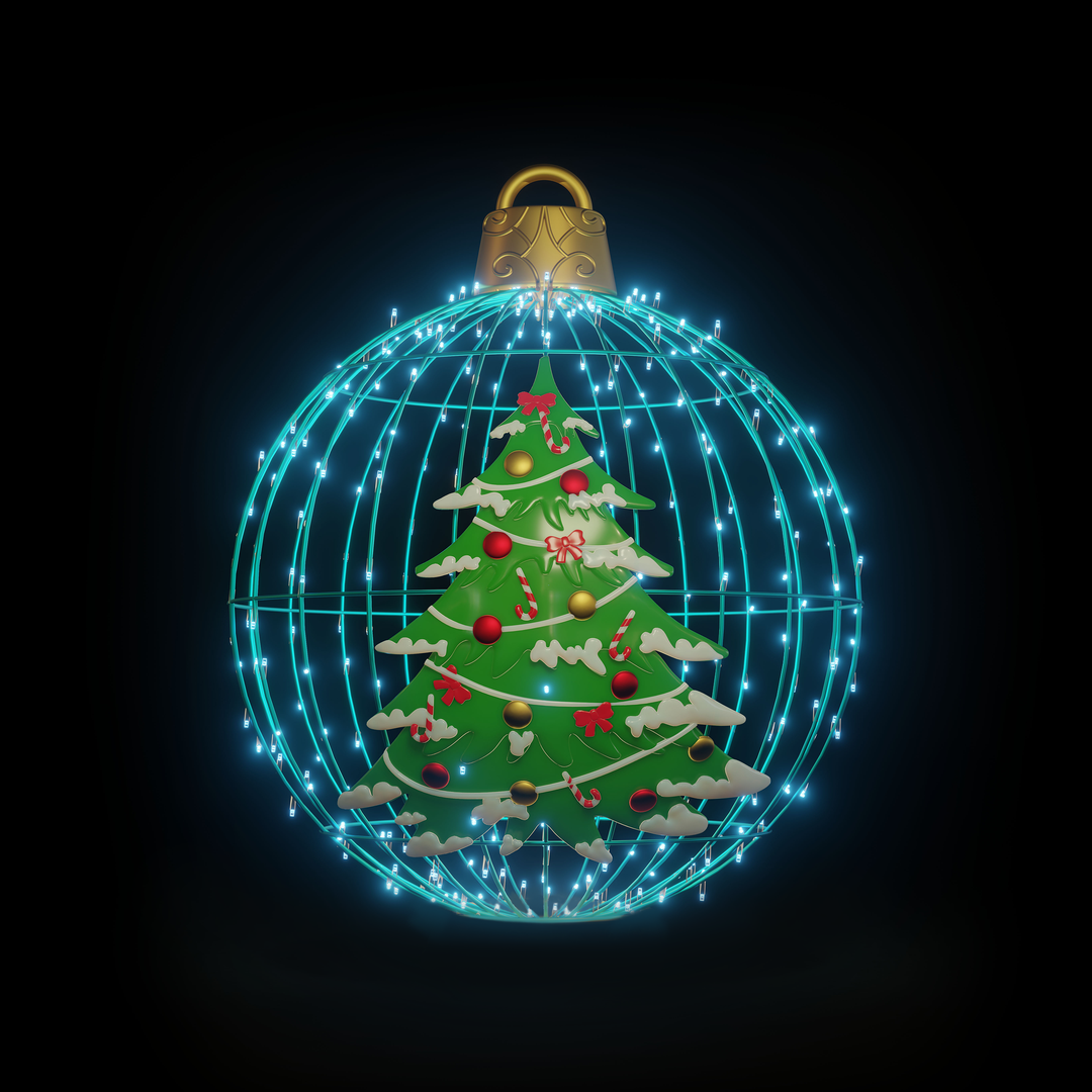 Christmas Ball Christmas Tree 4ft. Turquoise - Hanging
