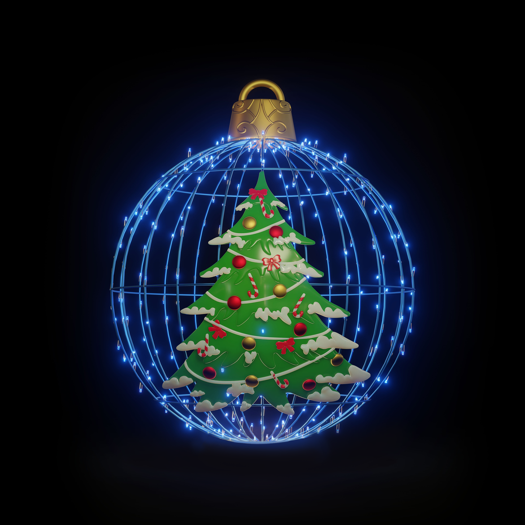 Christmas Ball Christmas Tree 4ft. Blue - Hanging