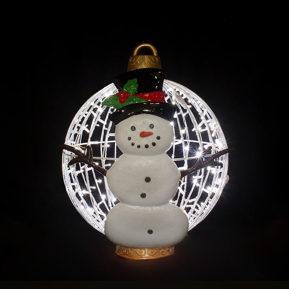 Christmas Ball Snowman 4ft Cold White - Standing