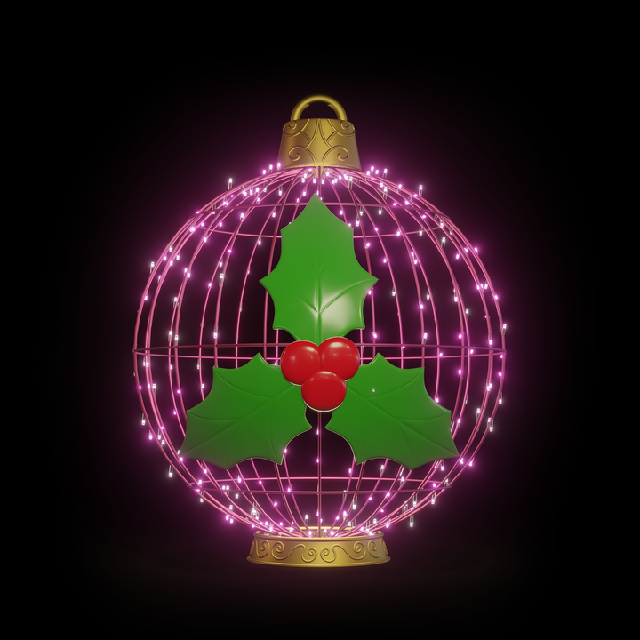 Christmas Ball Mistletoe 4ft Pink - Standing