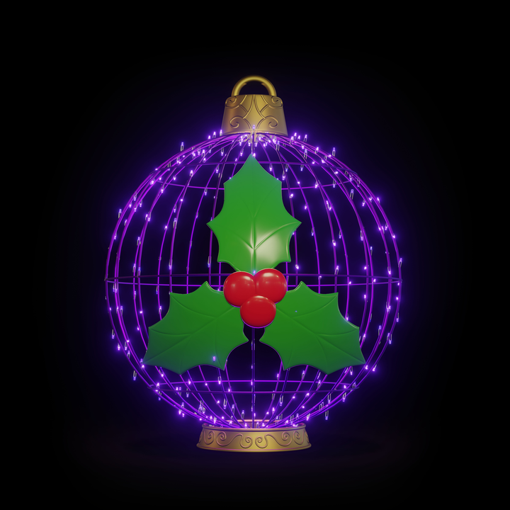Christmas Ball Mistletoe 4ft Purple - Standing