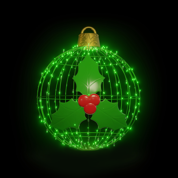 Christmas Ball Mistletoe 4ft Green - Hanging