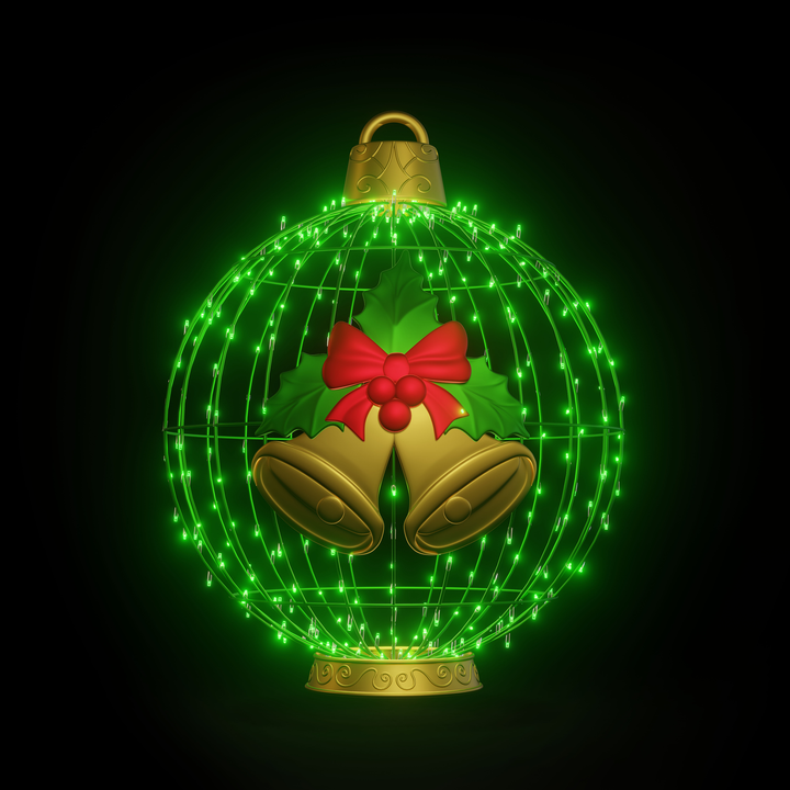 Christmas Ball "Bells" 4ft Green - Standing