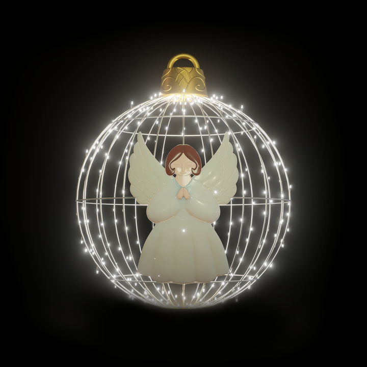 Christmas Ball "Angel" 4ft Cold White - Hanging