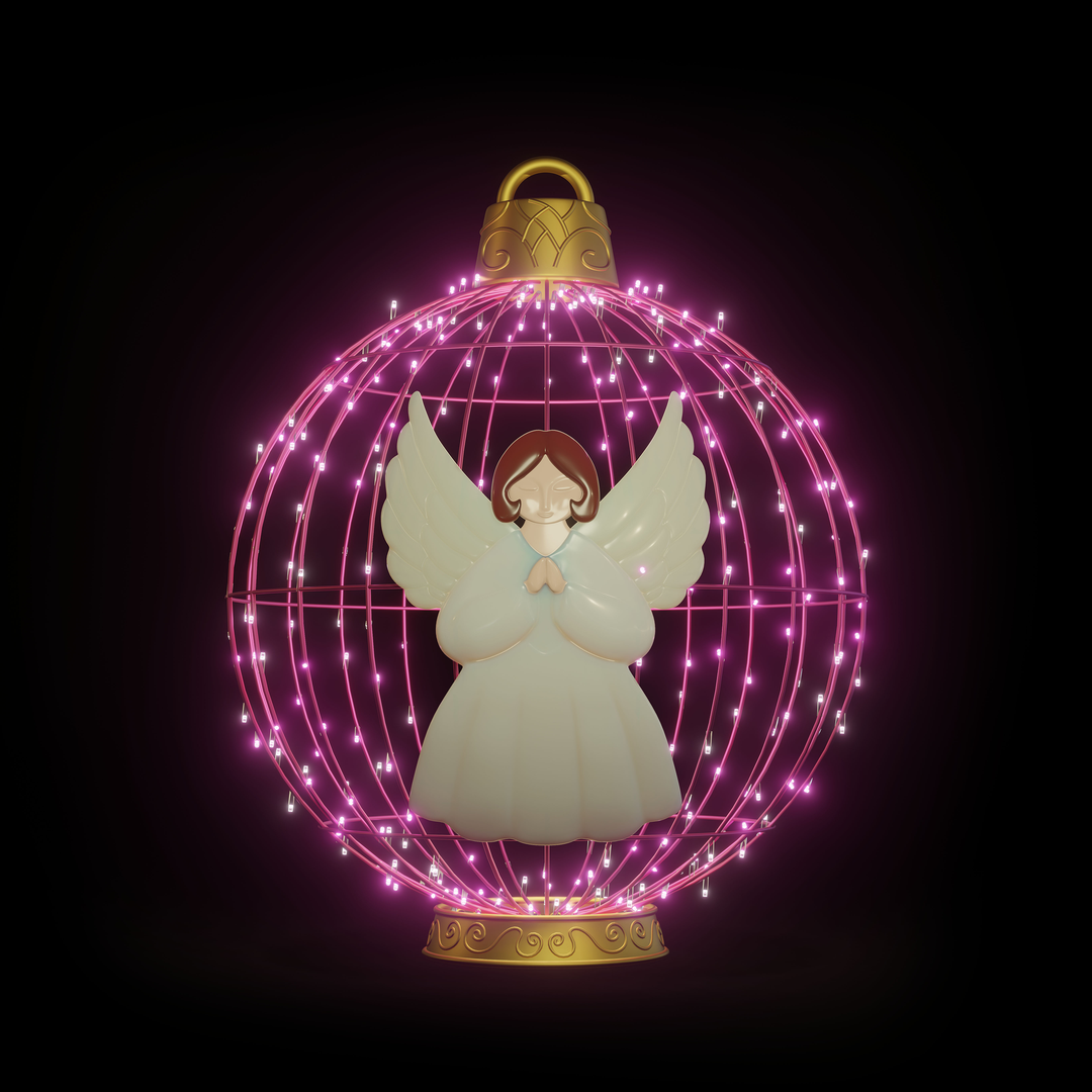 Christmas Ball "Angel" 4ft Pink - Standing