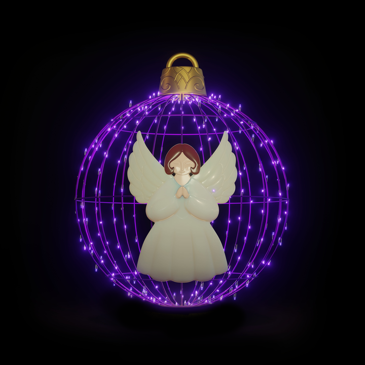Christmas Ball "Angel" 4ft Purple - Hanging