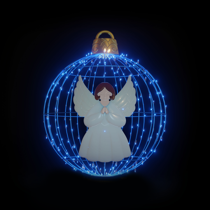 Christmas Ball "Angel" 4ft Blue - Hanging