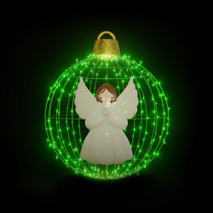 Christmas Ball "Angel" 4ft Green - Hanging