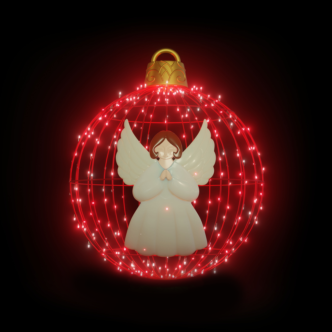 Christmas Ball "Angel" 4ft Red - Hanging