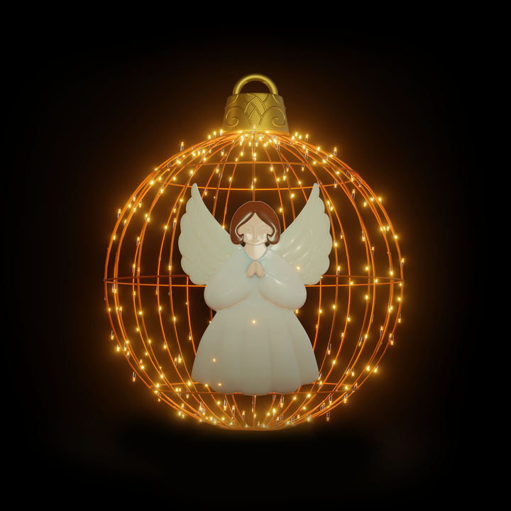 Christmas Ball "Angel" 4ft Orange - Hanging