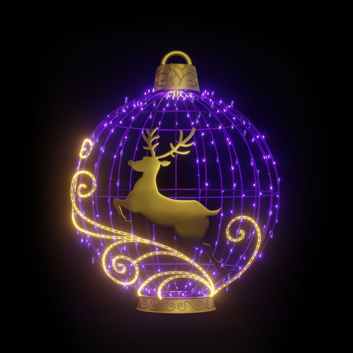 Christmas Ball "Reindeer" 4ft Purple - Standing