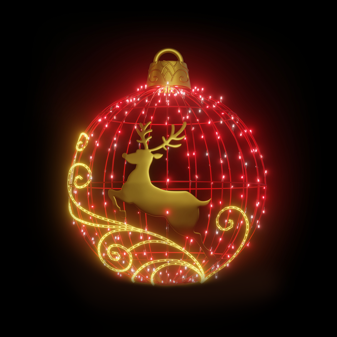 Christmas Ball "Reindeer" 4ft Red - Hanging