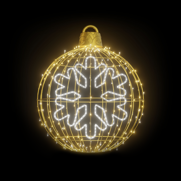 Christmas Ball "Snowflake" 4ft Warm White - Hanging