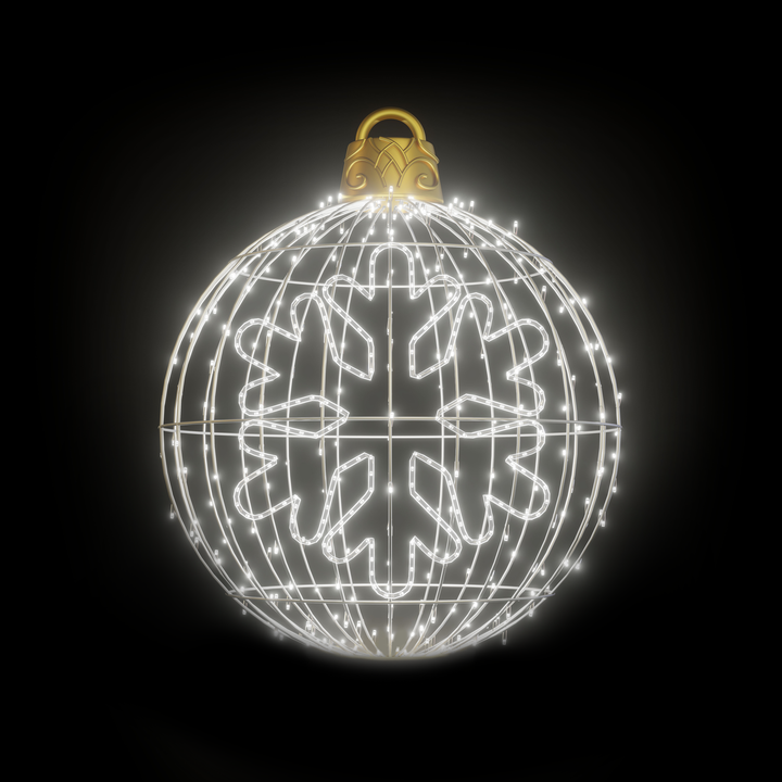Christmas Ball "Snowflake" 4ft Cold White - Hanging