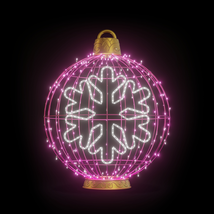 Christmas Ball "Snowflake" 4ft Pink - Standing