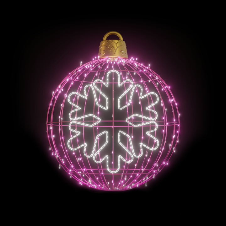 Christmas Ball "Snowflake" 4ft Pink - Hanging