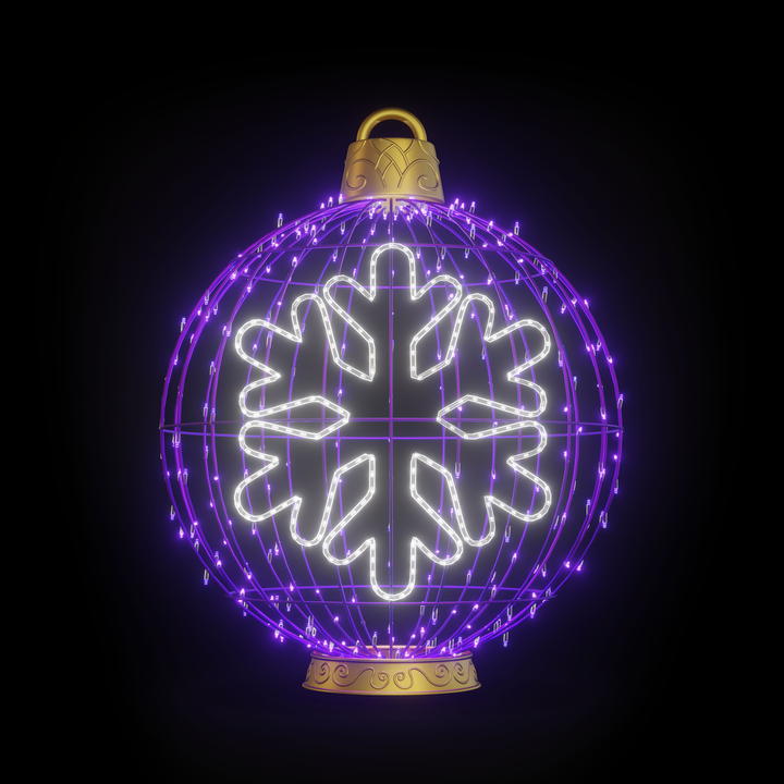 Christmas Ball "Snowflake" 4ft Purple - Standing