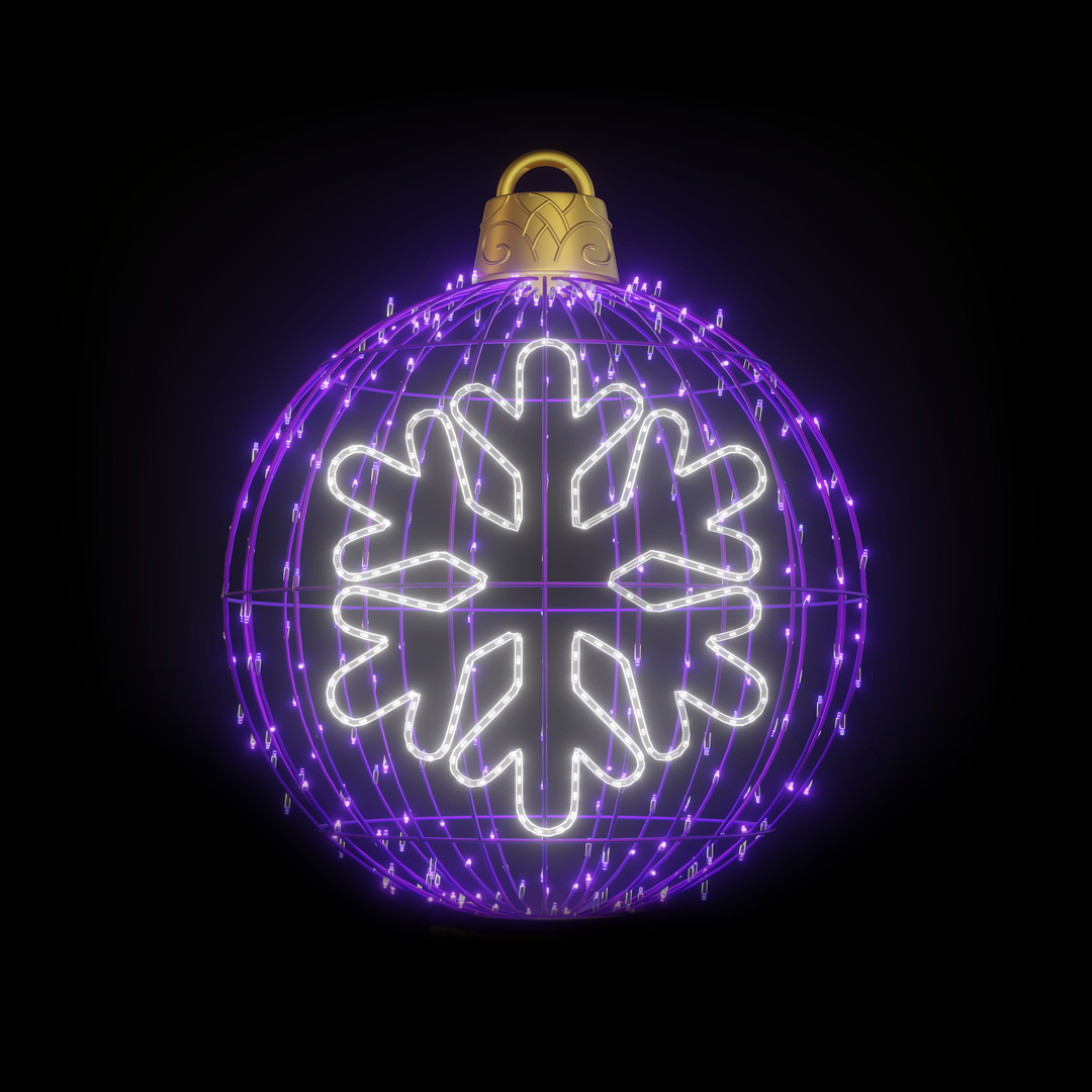 Christmas Ball "Snowflake" 4ft Purple - Hanging