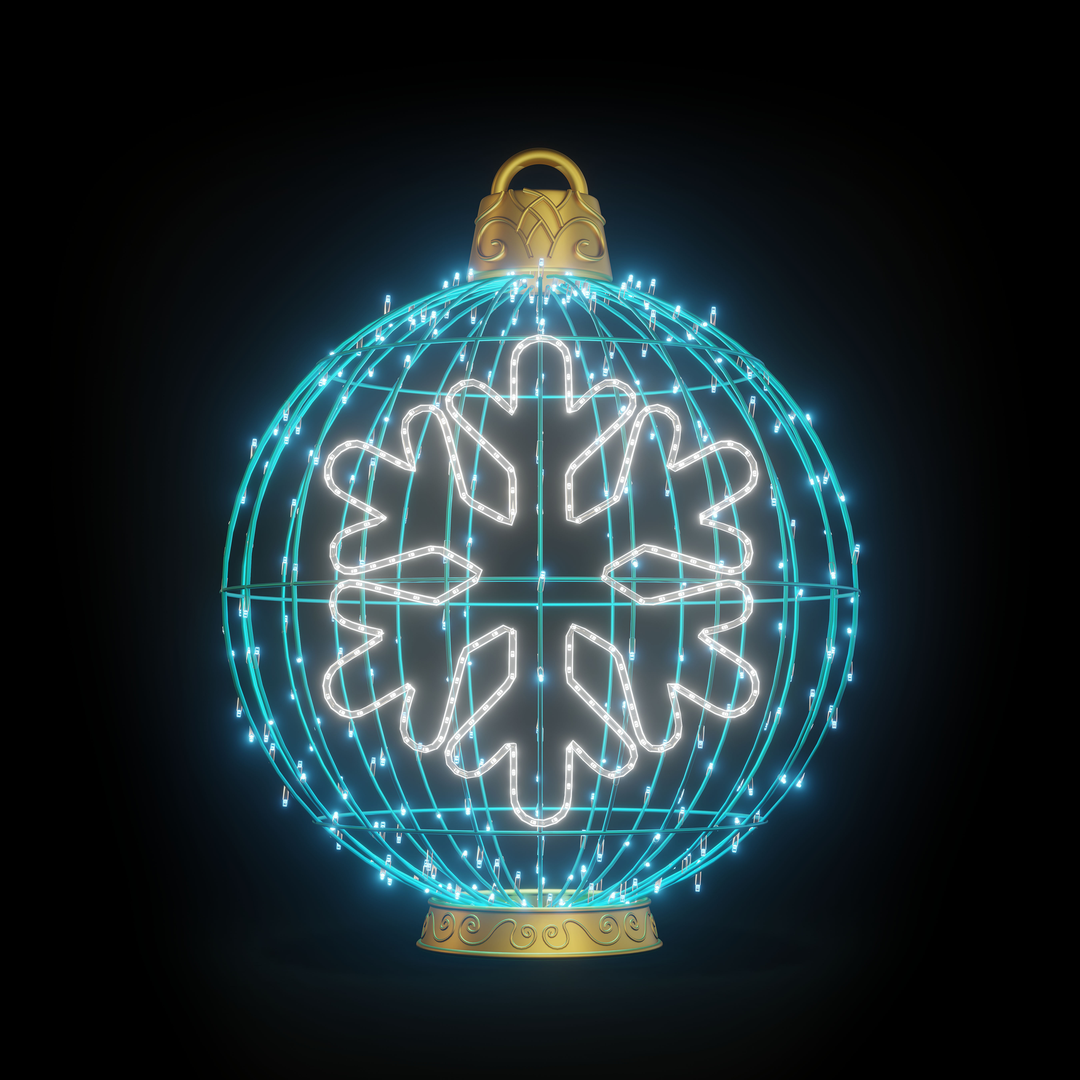 Christmas Ball "Snowflake" 4ft Turquoise - Standing