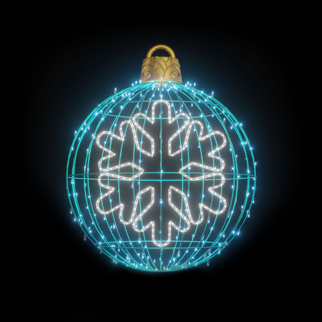 Christmas Ball "Snowflake" 4ft Turquoise - Hanging