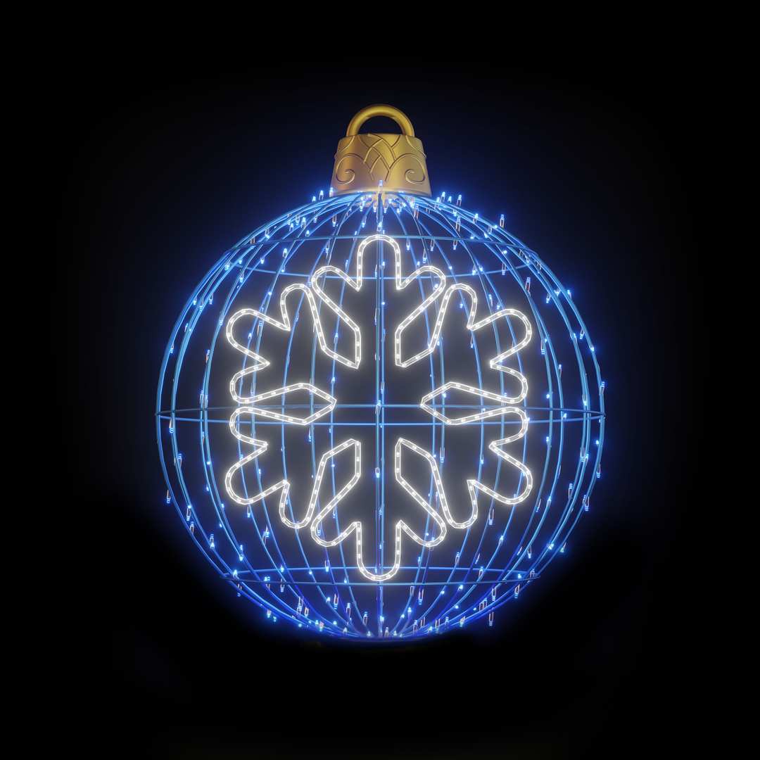 Christmas Ball "Snowflake" 4ft Blue - Hanging