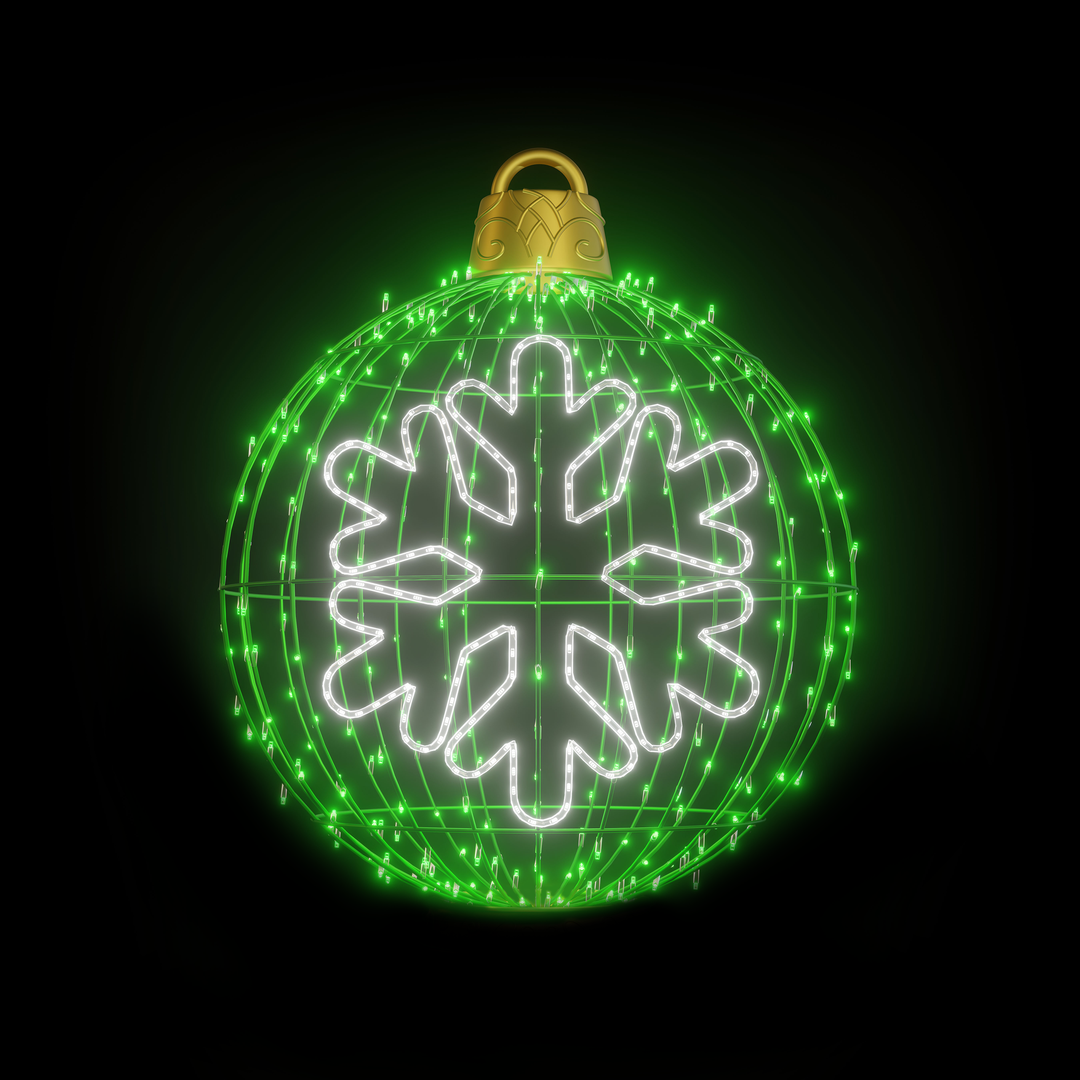 Christmas Ball "Snowflake" 4ft Green - Hanging