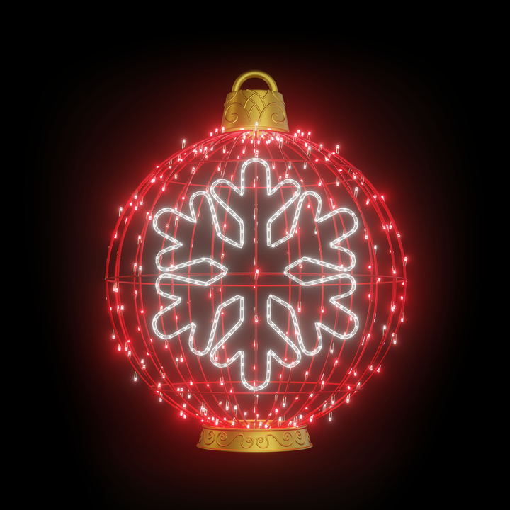 Christmas Ball "Snowflake" 4ft Red - Standing