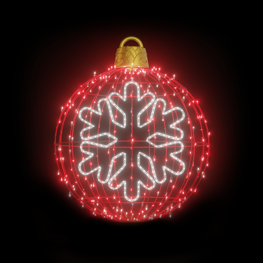 Christmas Ball "Snowflake" 4ft Red - Hanging