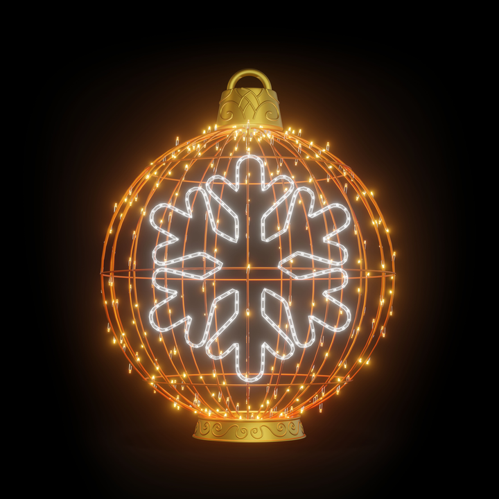 Christmas Ball "Snowflake" 4ft Orange - Standing
