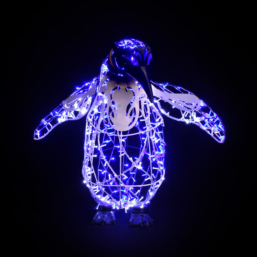 Glowing Flappy Penguin Statue