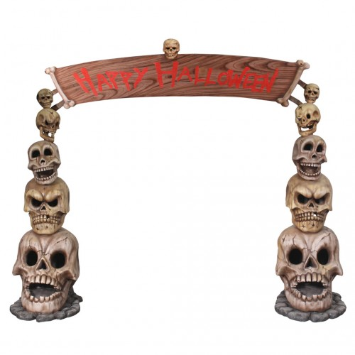 Skull Archway with Happy Halloween sign on top